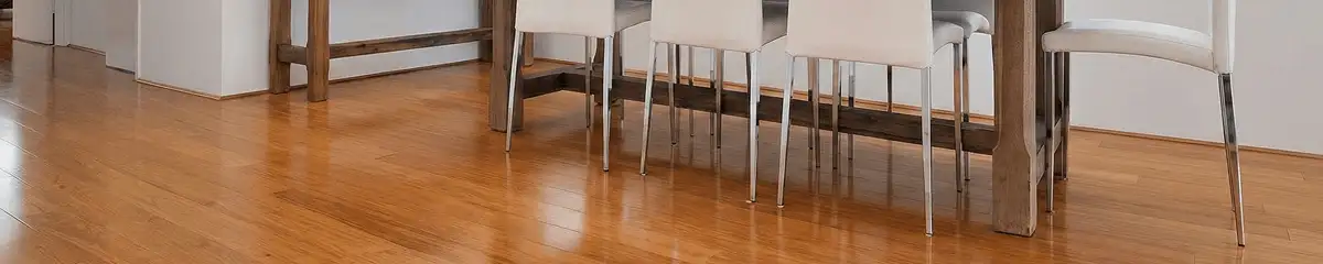 Professionally installed and refinished bamboo flooring in a residential home, showcasing smooth finish and natural wood tones in Fargo, ND