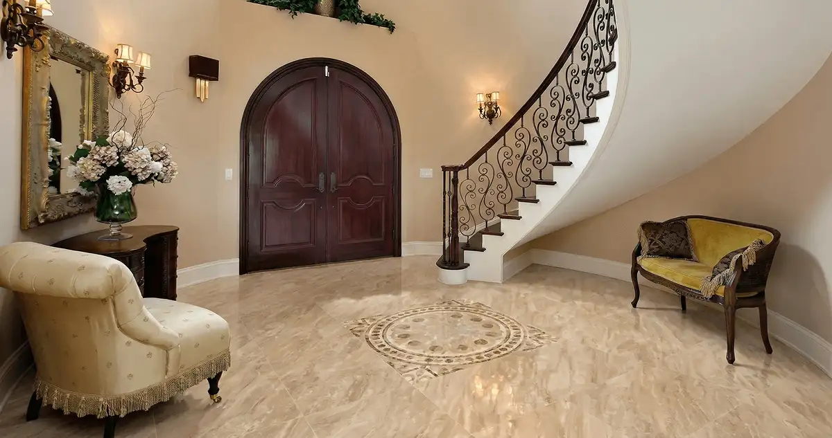 Entrance hall with professionally installed ceramic tile flooring in Fargo ND